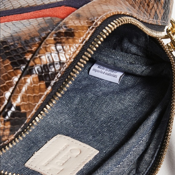 Clare V. Midi Sac crossbody in walnut python - Picture 5 of 15